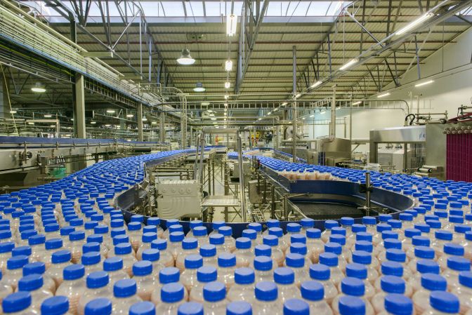 bottle packaging in factory